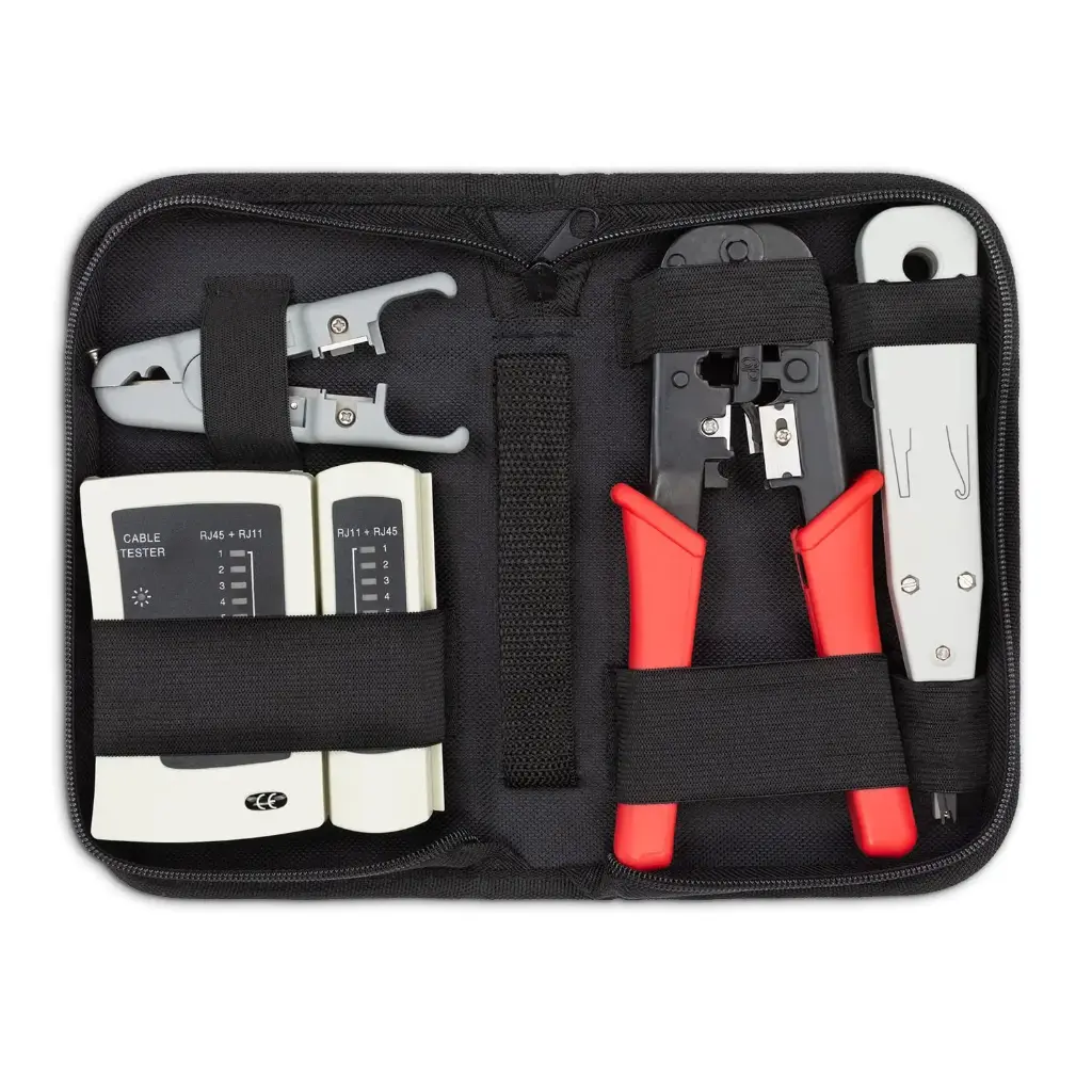 KIT RESEAU TESTEUR PINCE RJ45 PINCE TOOLS +DENUIDEUR