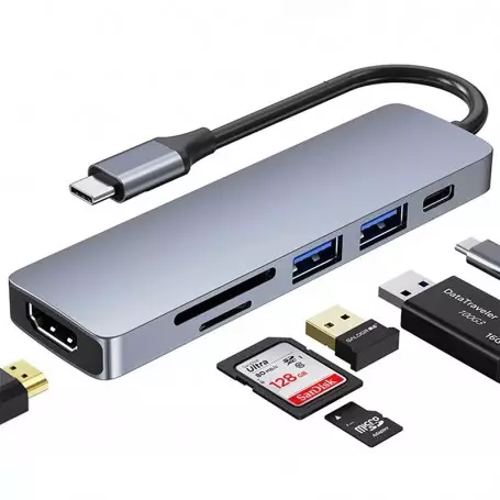 CONVERTISSEUR 6en1 USB TYPE C VERS HDMI
