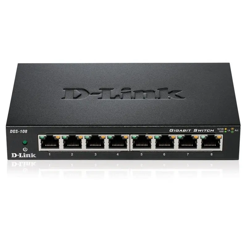 SWITCH D-LINK GIGABBIT 8 PORTS 10/100/1000 MBPS  DGS-108