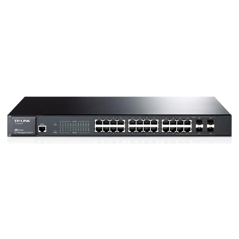 SWITCH ADMINISTRABLE RACKABLE NIVEAU 2 TP-LINK 24-PORTS Gigabit + 4 SFP