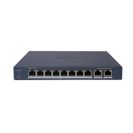 [DS-3E1510P-EI] Switch HIKVISION DS-3E1510P-EI 8 Port Gigabit Smart POE-2 × port RJ45 Gigabit UpLink